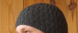 Вязаная мужская шапка спицами: схемы и фото