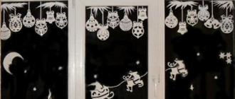 Шинэ жилийн цонхны чимэглэлд зориулсан гайхалтай, баярын stencils